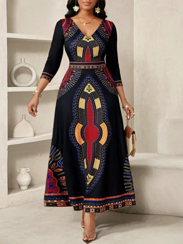 shein lady petite فستان نسائي أنيق بطباعة عتيقة، ملابس صيفية للنساء، ملابس عطلة للنساء، فساتين ربيع وصيف للنساء، فستان عطلة 8