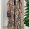 shein lady مجموعة قطعتين فضفاضة أنيقة متعددة الاستخدامات بطباعة عتيقة مقاس كبير، صيفي 10