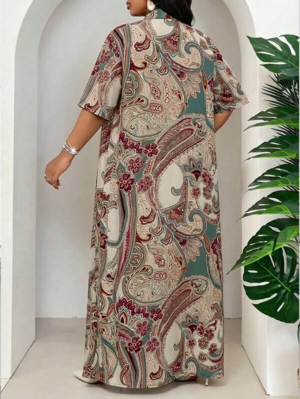 shein lady مجموعة قطعتين فضفاضة أنيقة متعددة الاستخدامات بطباعة عتيقة مقاس كبير، صيفي 13