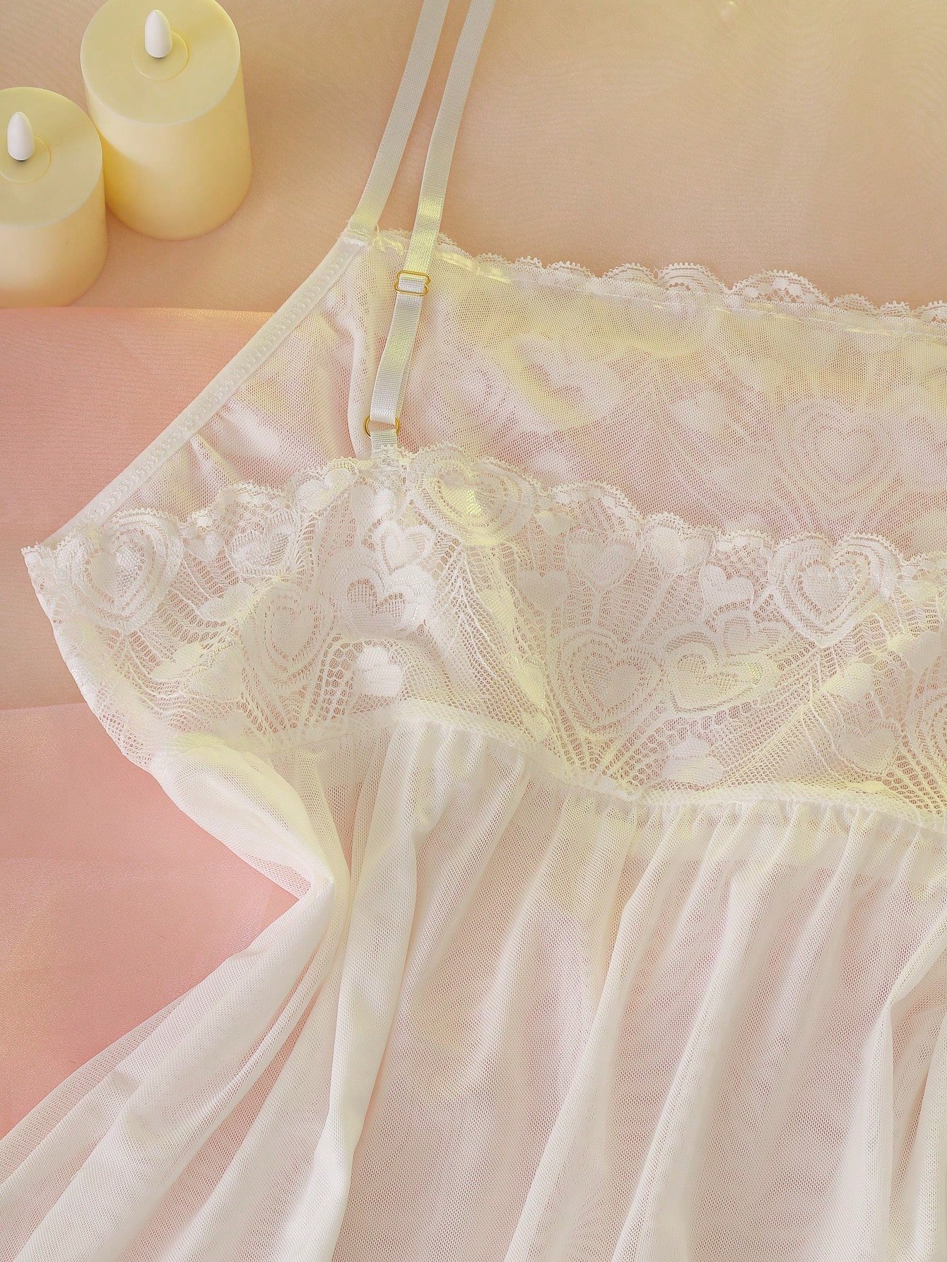 delicateallure فستان زلة من الدانتيل والشبك المرقع، ملابس داخلية مثيرة ليوم عيد الحب 11