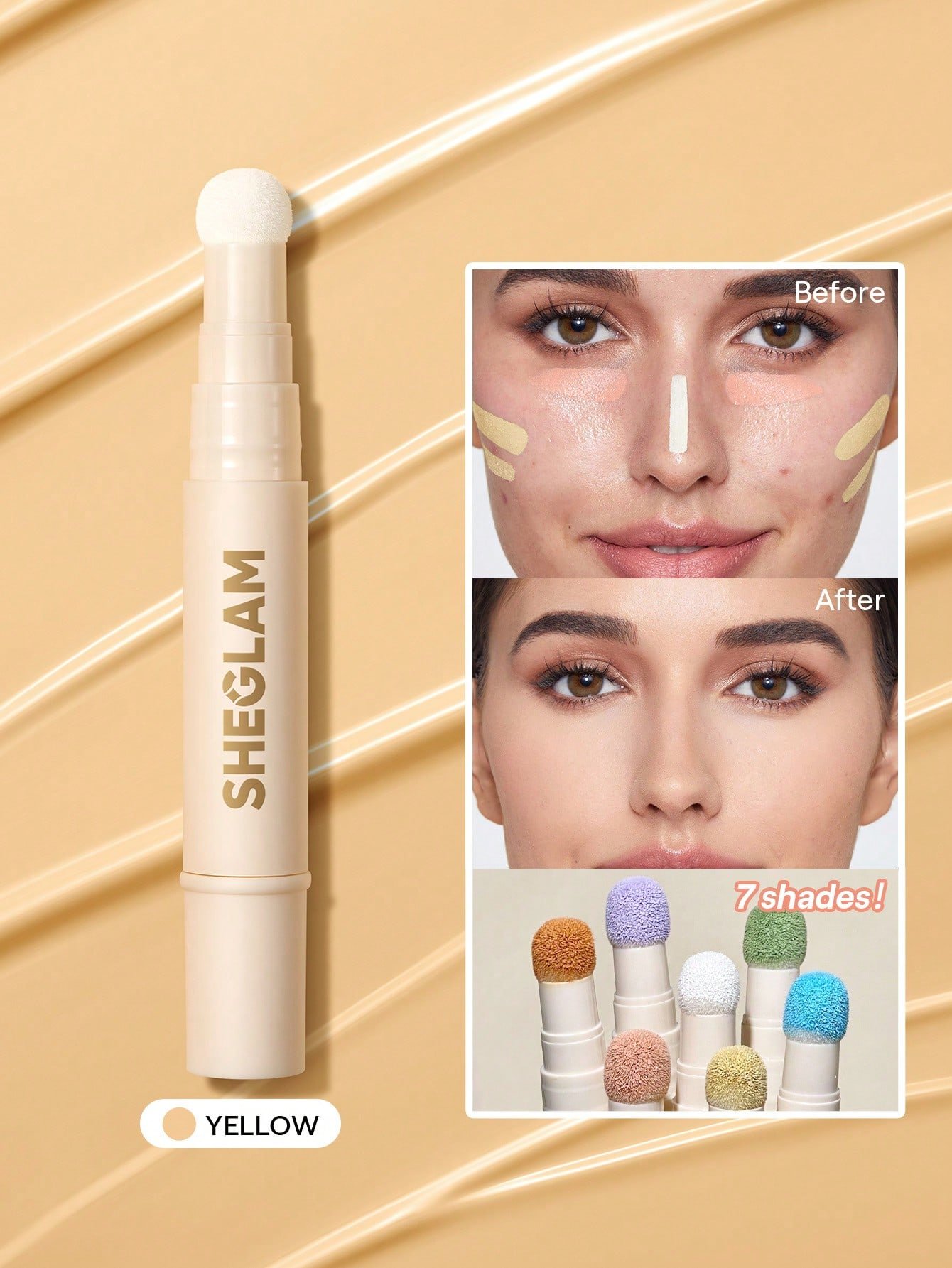 sheglam كونسيلر complexion boost رأس إسفنجي لتطبيق chantilly كونسيلر سائل غير لامع مصحح لوني يدوم طويلاً كونسيلر مرطب خفيف الوزن يدوم طوال اليوم كونسيلر كونسيلر علامة تجارية جمال مكياج ميكب مستحضرات تجميل للنساء الفتيات مثالي لفصل الصيف الربيع مثالي ل y2 1