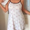shein قميص نوم بربطة عنق وطباعة مخططة مقاس كبير 5