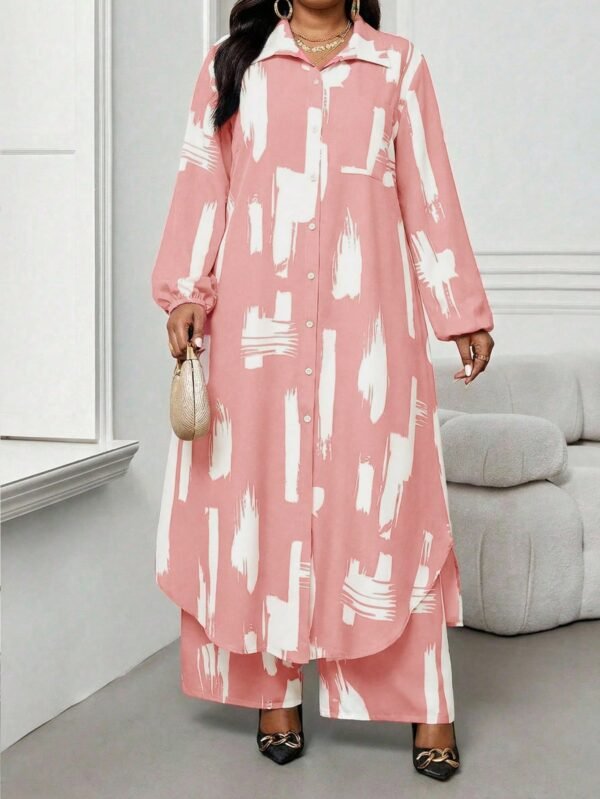shein lady قميص كاجوال أنيق للربيع والصيف والخريف والشتاء، ياقة منسوجة، أكمام بيشوب، جيوب، أكمام طويلة، مقاسات كبيرة، بدلة أنيقة للمكتب والتنقل للربيع والصيف، ملابس صيفية للنساء، ملابس عطلة للنساء، بدلة صيفية مكونة من قطعتين 7