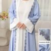 al najma فستان عباية كاجوال مطرز بالزهور والرقعات، مناسب للحفلات والاستخدام اليومي 1