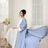 al najma فستان عباية كاجوال مطرز بالزهور والرقعات، مناسب للحفلات والاستخدام اليومي 9