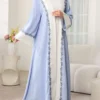 al najma فستان عباية كاجوال مطرز بالزهور والرقعات، مناسب للحفلات والاستخدام اليومي 10