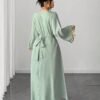 shein petite curve فستان طويل مزين بالدانتيل الأنيق، خريف/شتاء 4