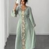 shein petite curve فستان طويل مزين بالدانتيل الأنيق، خريف/شتاء 8