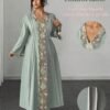 shein petite curve فستان طويل مزين بالدانتيل الأنيق، خريف/شتاء 10