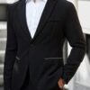 manfinity mode طقم بدلة رجالي من قطعتين بليزر بياقة واقفة وأكمام طويلة وبنطلون، مناسب للتنقل اليومي الكاجوال، رسمي للخريف والمناسبات الرسمية 12