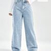 shein ezwear بنطلون جينز بويفريند جيب مائل خصر عالي shein ezwear بنطلون جينز بويفريند جيب مائل خصر عالي