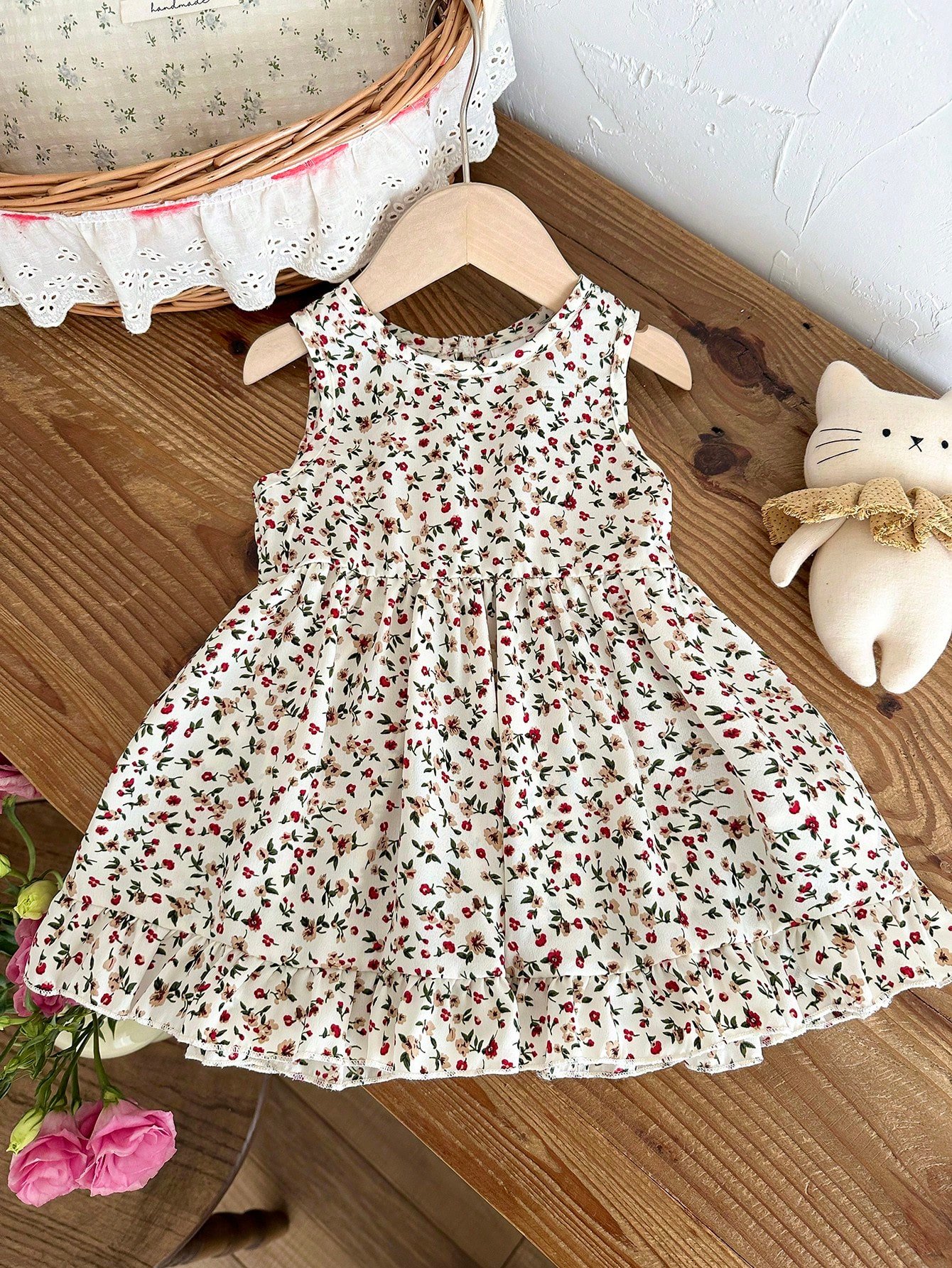 shein فستان للبنات من عمر 3 أشهر إلى 3 سنوات للخروج، قطعة واحدة بأسلوب كاجوال وجميل للارتداء اليومي في فصل الخريف، فستان كم قصير مزين بفيونكة بنية اللون 21
