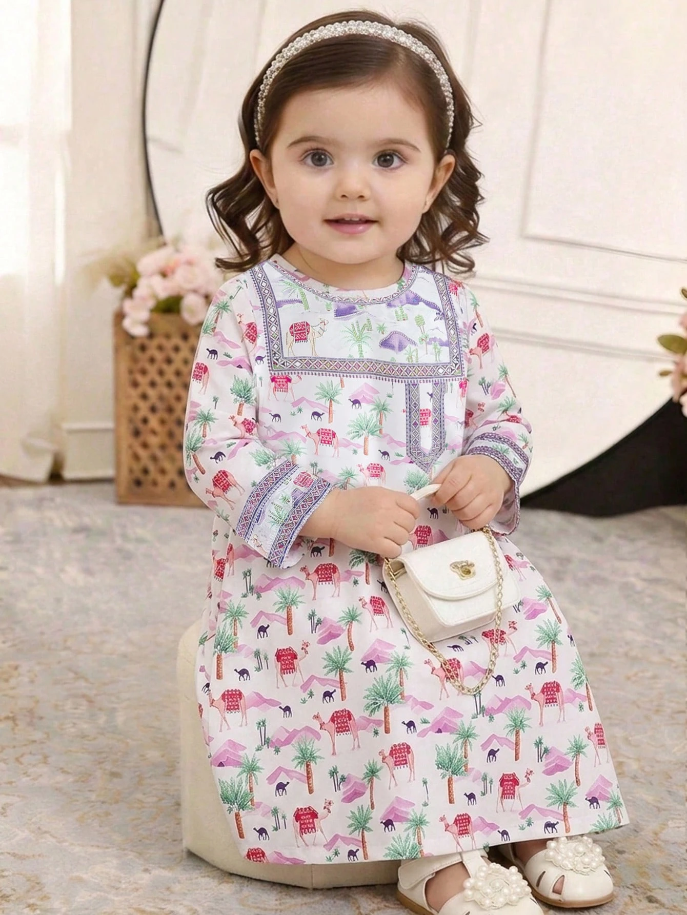 shein فستان أنيق بأكمام طويلة مزين بالدانتيل الأزهار الرجعية للفتيات، خريف 3