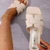 ximi ruo صندل كوري عصري، صندل أزياء مناسب مع الفساتين للشاطئ والخارج، صندل بوهيمي مسطح وواسع لفصل الصيف، صندل 12