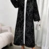 عباءة أنيقة طويلة الأكمام من الجاكار ملابس خارجية للنساء في الصيف للعطلات باللون الأسود للربيع 6