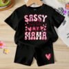 elladie kids مجموعة قميص كم قصير وشورت للبنات الرضع بطبعات صدفة وجنجل البحر وفيونكة، أسلوب عطلة عفوي بسيط، مناسبة للعطلات والأنشطة الخارجية، صيفي 4