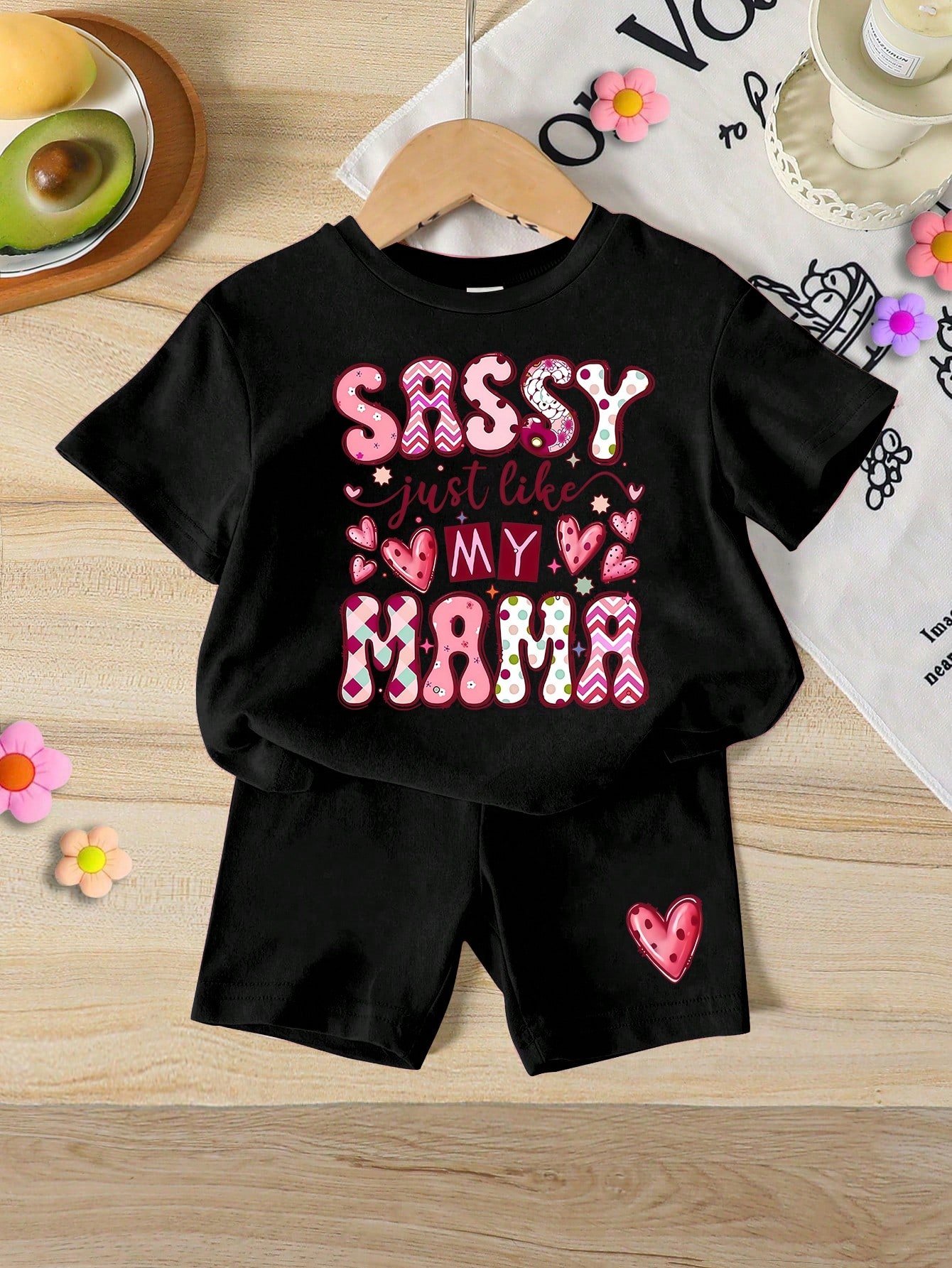 elladie kids مجموعة قميص كم قصير وشورت للبنات الرضع بطبعات صدفة وجنجل البحر وفيونكة، أسلوب عطلة عفوي بسيط، مناسبة للعطلات والأنشطة الخارجية، صيفي 4