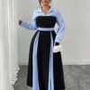 shein elenzya فستان نسائي أنيق بياقة مربوطة وأكمام طويلة، فستان نسائي، ملابس رسمية نسائية، فساتين نسائية أنيقة، طقم ملابس نسائية كلاسيكي أنيق 5