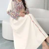 shein najma فستان ماكسي أنيق بطبعة رقمية ملونة بنمط الكرمة، طويل الأكمام وياقة على شكل حرف v، للربيع والخريف 16