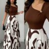 shein elenzya فستان نسائي بياقة على شكل حرف v وخصر مشدود بتصميم خطوط أبيض وأسود مجرد، مزين بإبزيم معدني، أنيق للاستخدام اليومي، العطلات، النمط الفرنسي الرجعي، التنقل، عيد الحب، المواعدة، الملابس الشارعية، الحفلات، أوائل الربيع/الربيع الصيف shein elenzya فستان نسائي بياقة على شكل حرف v وخصر مشدود بتصميم خطوط أبيض وأسود مجرد، مزين بإبزيم معدني، أنيق للاستخدام اليومي، العطلات، النمط الفرنسي الرجعي، التنقل، عيد الحب، المواعدة، الملابس الشارعية، الحفلات، أوائل الربيع/الربيع الصيف