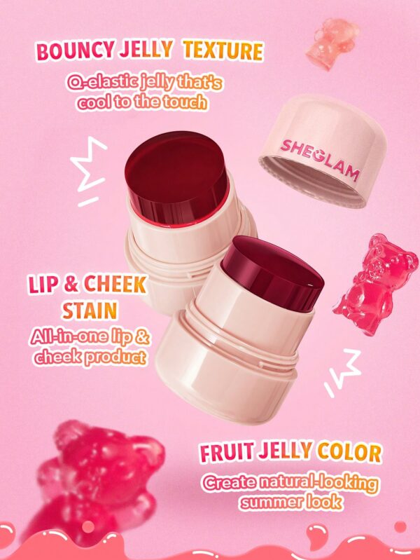 sheglam أحمر شفاه وخدود مرطب من jelly licious أحمر خدود مائي من 4 ألوان، يدوم طويلاً، صبغةة مزدوجة الاستخدام، مكياج للوجه بملمس هلامي حمره بلشر علامة تجارية جمال مكياج ميكب مستحضرات تجميل للنساء الفتيات مثالي لفصل الصيف الربيع مثالي ل y2k أزياء أنيقة عيد 7
