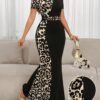 shein lady فستان أنيق للسيدات بنمط بريشة من الترتر متباينة الألوان ، فستان لحفلة عيد الميلاد والمناسبات الرسمية / فستان مكتبي / فستان / فستان زفاف / فستان عطلة / فستان حفلة للسيدات / فستان رسمي طويل للسيدات / فستان رسمي للسيدات / فستان نسائي كاجوال للعمل 2