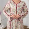 al najma فستان نسائي طويل الأكمام مع ربطة أمامية وطبعات زهرية ملونة 7