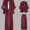 shein lune بدلة كاجوال من قطعتين للنساء كبيرات الحجم، قميص كاجوال بياقة مقلوبة أحادي الصدر وبنطال واسع الساق بخصر عالي 2