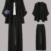 shein lune بدلة كاجوال من قطعتين للنساء كبيرات الحجم، قميص كاجوال بياقة مقلوبة أحادي الصدر وبنطال واسع الساق بخصر عالي shein lune بدلة كاجوال من قطعتين للنساء كبيرات الحجم، قميص كاجوال بياقة مقلوبة أحادي الصدر وبنطال واسع الساق بخصر عالي