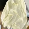 بلوزة طويلة الأكمام للحماية من الشمس بتصميم بسيط وبطبعة فراشة للنساء 4