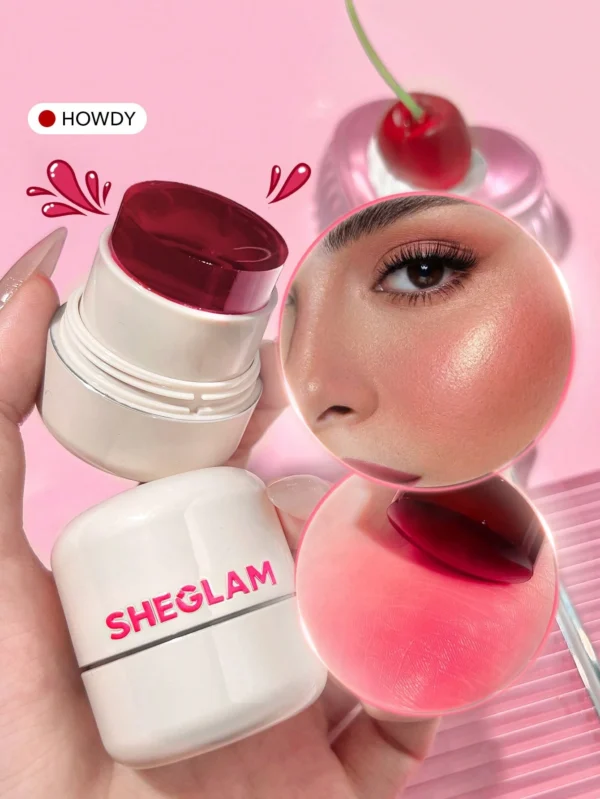 sheglam أحمر شفاه وخدود مرطب من jelly licious أحمر خدود مائي من 4 ألوان، يدوم طويلاً، صبغةة مزدوجة الاستخدام، مكياج للوجه بملمس هلامي حمره بلشر علامة تجارية جمال مكياج ميكب مستحضرات تجميل للنساء الفتيات مثالي لفصل الصيف الربيع مثالي ل y2k أزياء أنيقة عيد 15