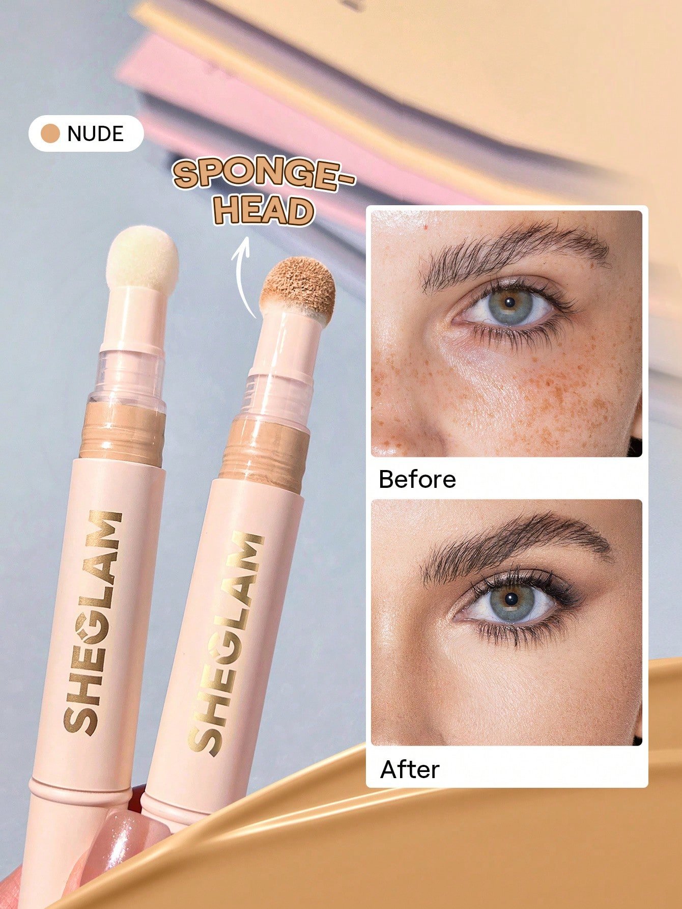 sheglam كونسيلر complexion boost رأس إسفنجي لتطبيق chantilly كونسيلر سائل غير لامع مصحح لوني يدوم طويلاً كونسيلر مرطب خفيف الوزن يدوم طوال اليوم كونسيلر كونسيلر علامة تجارية جمال مكياج ميكب مستحضرات تجميل للنساء الفتيات مثالي لفصل الصيف الربيع مثالي ل y2 13
