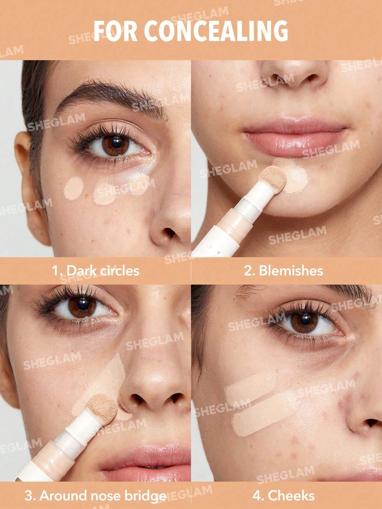 sheglam كونسيلر complexion boost رأس إسفنجي لتطبيق chantilly كونسيلر سائل غير لامع مصحح لوني يدوم طويلاً كونسيلر مرطب خفيف الوزن يدوم طوال اليوم كونسيلر كونسيلر علامة تجارية جمال مكياج ميكب مستحضرات تجميل للنساء الفتيات مثالي لفصل الصيف الربيع مثالي ل y2 33