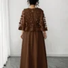 elenzga فستان نسائي بياقة مستديرة مزين بالتطريز، مناسب لحفلات الزفاف في الخريف وأعياد الميلاد والمناسبات الأخرى 6