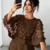 elenzga فستان نسائي بياقة مستديرة مزين بالتطريز، مناسب لحفلات الزفاف في الخريف وأعياد الميلاد والمناسبات الأخرى 9