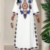 shein lady فستان كاجوال للعطلات مطبوع بالزهور مع فتحة في الرقبة مقاس كبير shein lady فستان كاجوال للعطلات مطبوع بالزهور مع فتحة في الرقبة مقاس كبير