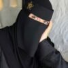 قطعة واحدة نقاب نسائي بلون أحادي مع فيونكة ذهبية مطبوعة بالزهور، وشاح رأس خفيف قابل للتنفس، أسود، للشاطئ والعطلات قطعة واحدة نقاب نسائي بلون أحادي مع فيونكة ذهبية مطبوعة بالزهور، وشاح رأس خفيف قابل للتنفس، أسود، للشاطئ والعطلات