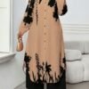 shein lady قميص كاجوال أنيق للربيع والصيف والخريف والشتاء، ياقة منسوجة، أكمام بيشوب، جيوب، أكمام طويلة، مقاسات كبيرة، بدلة أنيقة للمكتب والتنقل للربيع والصيف، ملابس صيفية للنساء، ملابس عطلة للنساء، بدلة صيفية مكونة من قطعتين 4