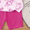 elladie kids مجموعة قميص كم قصير وشورت للبنات الرضع بطبعات صدفة وجنجل البحر وفيونكة، أسلوب عطلة عفوي بسيط، مناسبة للعطلات والأنشطة الخارجية، صيفي 16