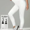 shein tall سروال أبيض مضفر ضيق مع تصميم بسيط للارتداء اليومي والنشاط، سروال أبيض للنساء 12
