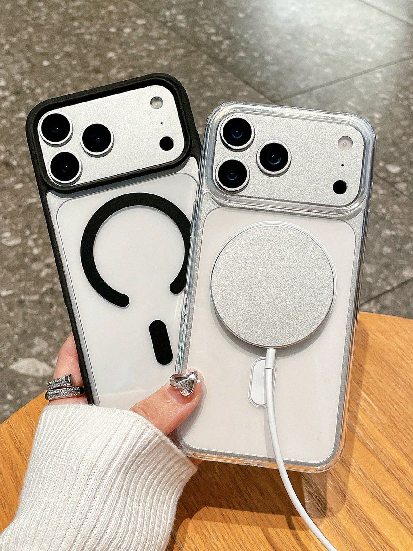 3 قطع/مجموعة غطاء هاتف مغناطيسي شفاف متوافق مع magsafe، 3 ألوان مختلفة أبيض/رمادي/أسود، حلقة مغناطيسية مضادة للسقوط، غطاء واقي من tpu شفاف، مناسب لهواتف 15/14/13/17 برو ماكس، يدعم الشحن اللاسلكي، ألوان محايدة بسيطة، مناسب للرجال والنساء والطلاب، هدية را 8