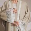al najma كارديجان من الدانتيل القابل للذوبان في الماء، عباءة إماراتية أنيقة بلون أحادي، كم طويل