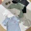 shein 4 قطع/مجموعة تيشيرت أساسي أحادي اللون بياقة طاقم وأكمام قصيرة للأطفال الرضع، مناسب للجنسين، قطن مريح وعملي للربيع/الصيف للاستخدام اليومي الداخلي والخارجي 3