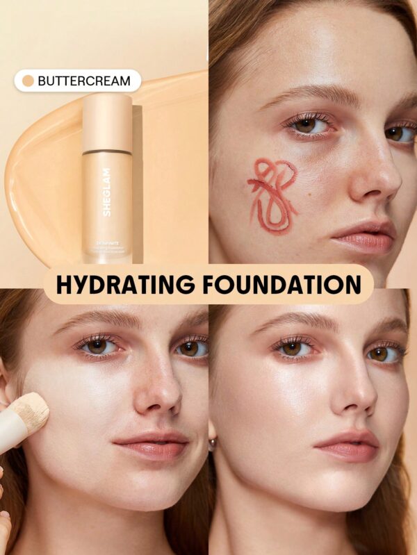 sheglam كريم أساس مرطب من skinfinite كريم أساس shell flawless dewy تغطية مرطبة إخفاء المسام غير المرئية كريم أساس سائل خفيف الوزن ناعم غير دهني كريم أساس الشتاء علامة تجارية جمال مكياج ميكب مستحضرات تجميل للنساء الفتيات مثالي لفصل الصيف الربيع مثالي ل y 1