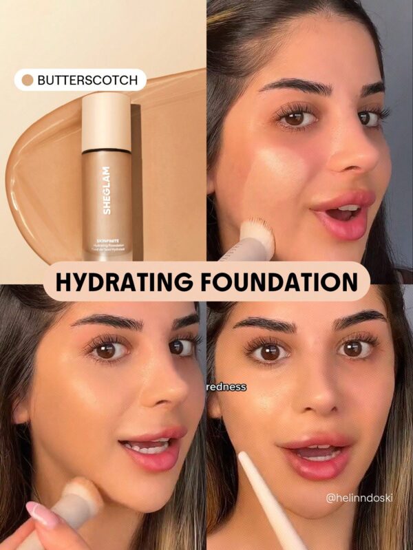 sheglam كريم أساس مرطب من skinfinite honey flawless dewy foundation تغطية مرطبة إخفاء المسام غير المرئية كريم أساس سائل خفيف الوزن غير دهني بدون مسام كريم أساس علامة تجارية جمال مكياج ميكب مستحضرات تجميل للنساء الفتيات مثالي لفصل الصيف الربيع مثالي ل y2k 13