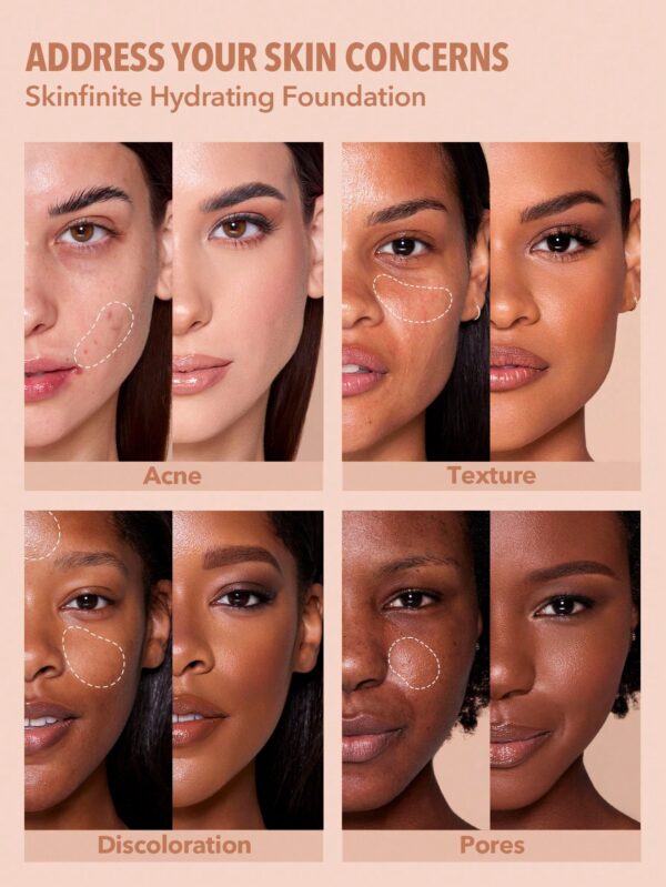 sheglam كريم أساس مرطب من skinfinite كريم أساس shell flawless dewy تغطية مرطبة إخفاء المسام غير المرئية كريم أساس سائل خفيف الوزن ناعم غير دهني كريم أساس الشتاء علامة تجارية جمال مكياج ميكب مستحضرات تجميل للنساء الفتيات مثالي لفصل الصيف الربيع مثالي ل y 40