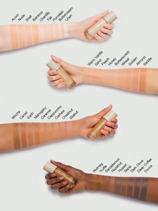 sheglam كريم أساس مرطب من skinfinite كريم أساس shell flawless dewy تغطية مرطبة إخفاء المسام غير المرئية كريم أساس سائل خفيف الوزن ناعم غير دهني كريم أساس الشتاء علامة تجارية جمال مكياج ميكب مستحضرات تجميل للنساء الفتيات مثالي لفصل الصيف الربيع مثالي ل y 45
