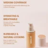 sheglam كريم أساس مرطب من skinfinite honey flawless dewy foundation تغطية مرطبة إخفاء المسام غير المرئية كريم أساس سائل خفيف الوزن غير دهني بدون مسام كريم أساس علامة تجارية جمال مكياج ميكب مستحضرات تجميل للنساء الفتيات مثالي لفصل الصيف الربيع مثالي ل y2k 41