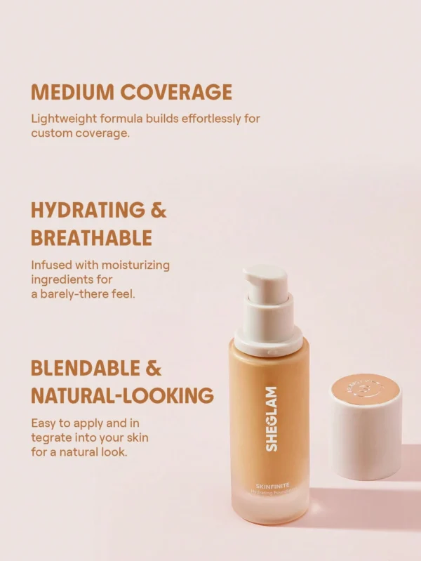 sheglam كريم أساس مرطب من skinfinite honey flawless dewy foundation تغطية مرطبة إخفاء المسام غير المرئية كريم أساس سائل خفيف الوزن غير دهني بدون مسام كريم أساس علامة تجارية جمال مكياج ميكب مستحضرات تجميل للنساء الفتيات مثالي لفصل الصيف الربيع مثالي ل y2k 41