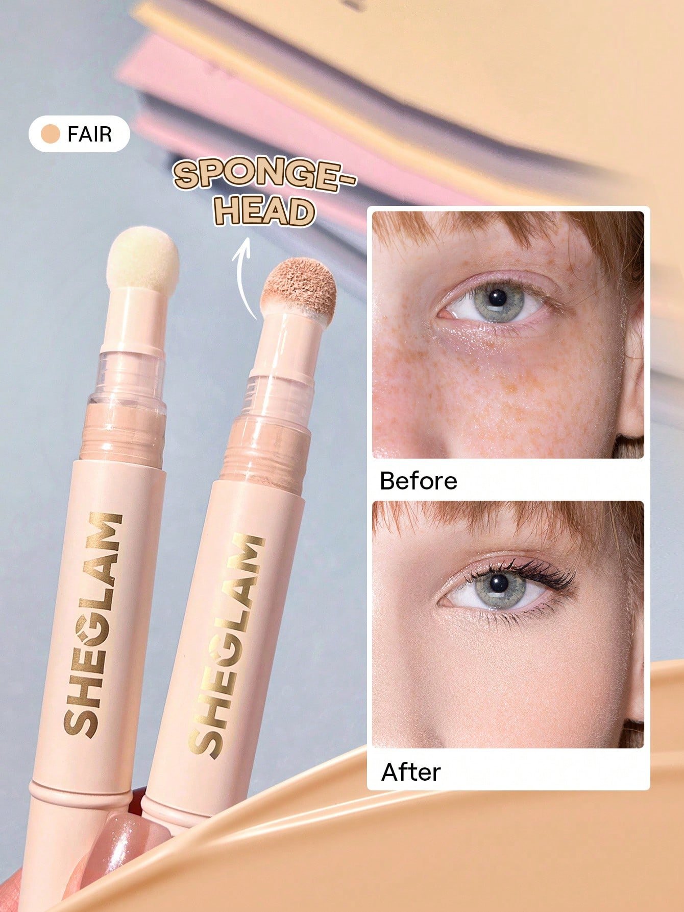 sheglam كونسيلر complexion boost رأس إسفنجي لتطبيق chantilly كونسيلر سائل غير لامع مصحح لوني يدوم طويلاً كونسيلر مرطب خفيف الوزن يدوم طوال اليوم كونسيلر كونسيلر علامة تجارية جمال مكياج ميكب مستحضرات تجميل للنساء الفتيات مثالي لفصل الصيف الربيع مثالي ل y2 10